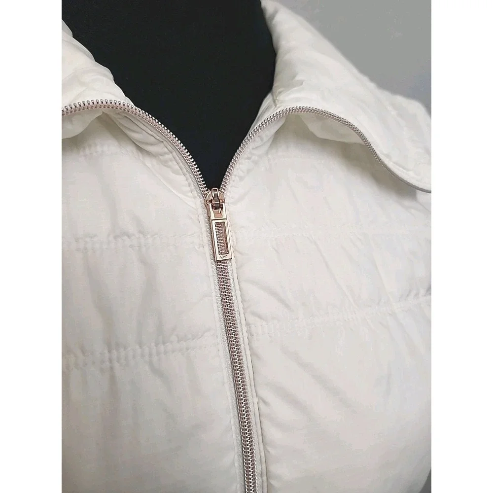 Nike Golf Jacket Vest Womens Small Ivory Puffy Removable Sleeves Pickle‎ ball S